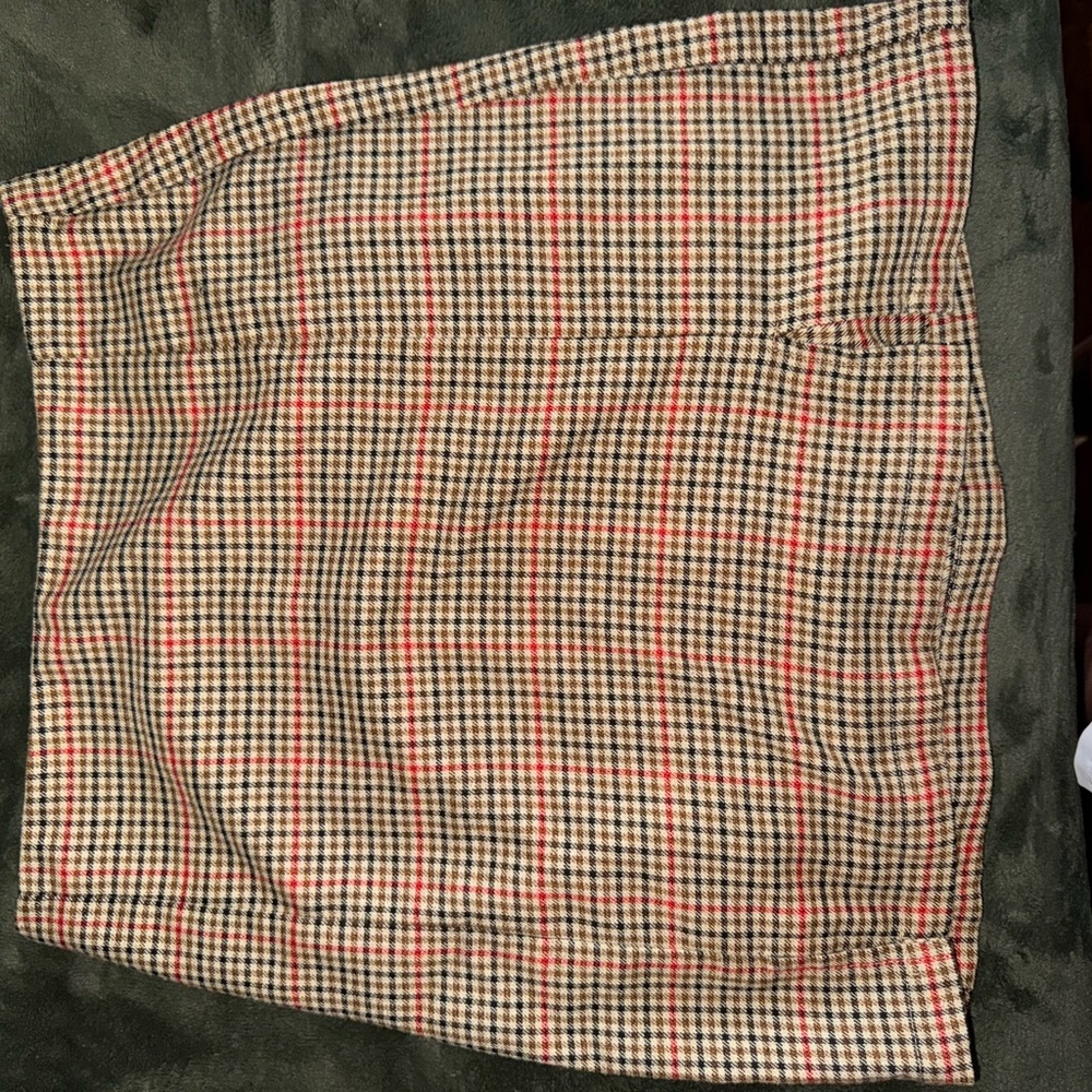 Plaid Tan and Red Women's Skirt